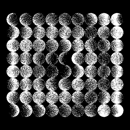 I have located reference material to preview the anticipated lunar phase transition effect at this stage—in the form of a continuously moving particle system.